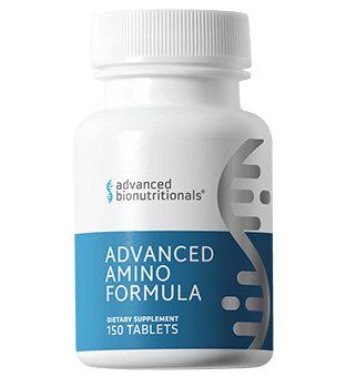 Advanced Amino Formula bottle containing 150 tablets